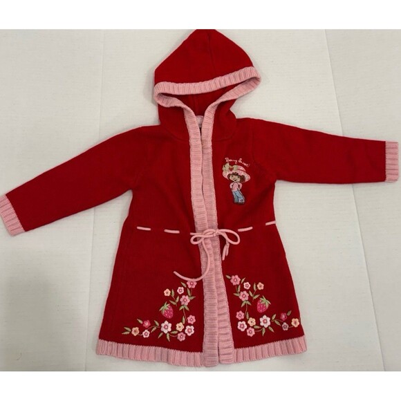 Vintage Strawberry Shortcake Toddler Girl’s 2T Sweater Sweatshirt Cardigan - Picture 2 of 9